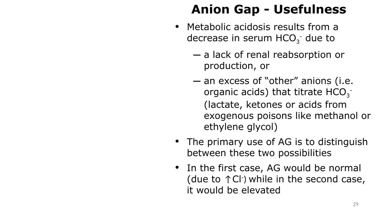 Anion gap use: separating acid gained from base lost