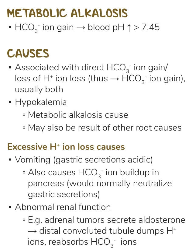 Osmosis notes: metabolic alkalosis causes, including vomiting