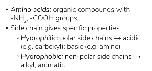 Osmosis notes: the side chain gives each amino acid its properties