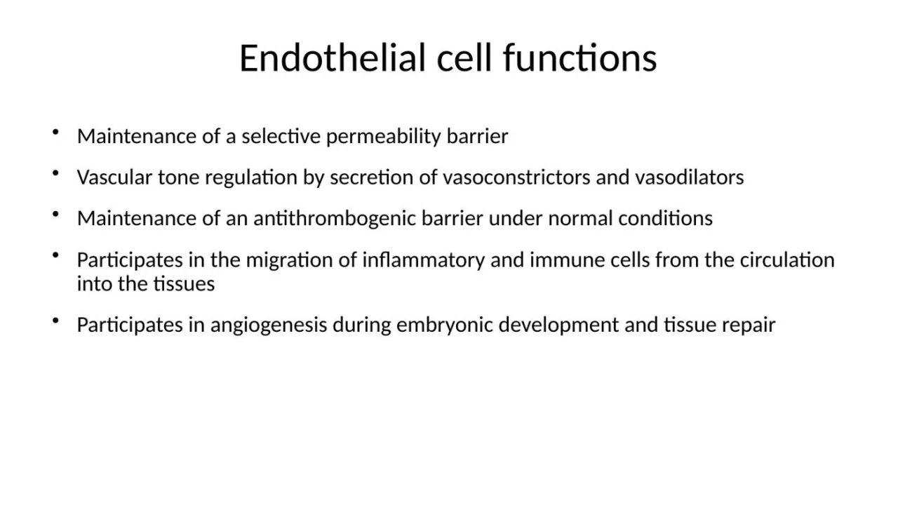 2026 session: endothelial functions, including the antithrombogenic barrier