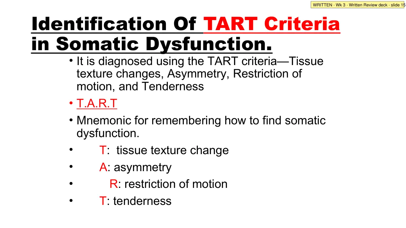 Written Review slide 15: TART