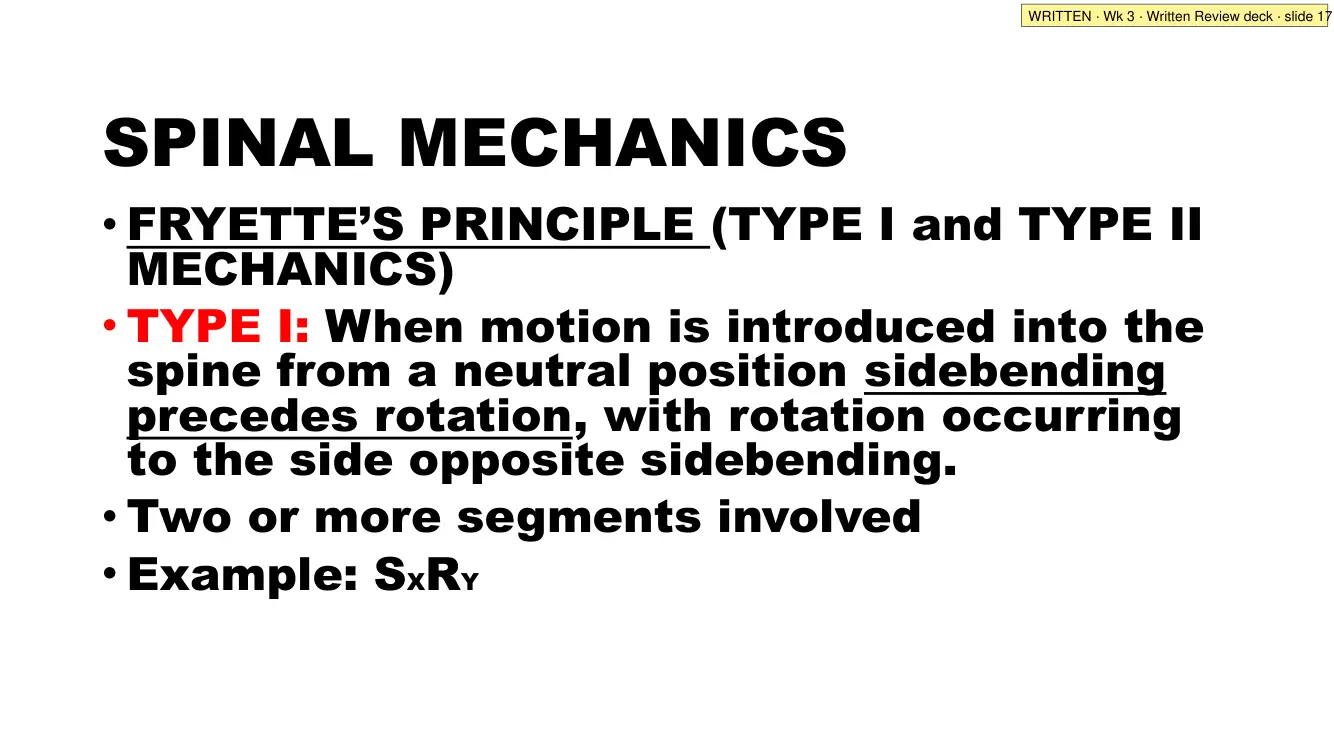 Written Review slide 17: Type I mechanics